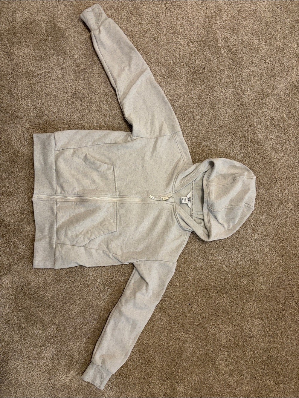 Athleta Light Gray Kids Zip-Up Hooded Jacket